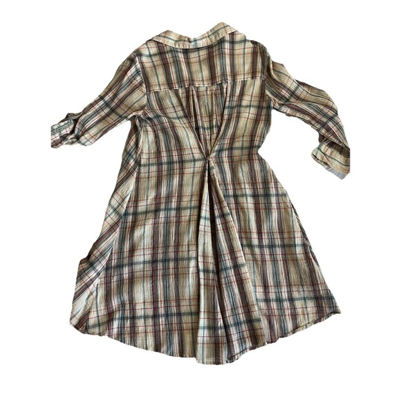 Kyla Seo Plaid High Low Dress Tunic XS Embroidered Boho - Picture 3 of 11